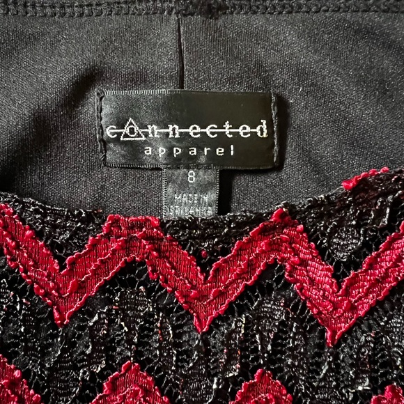 Women’s size 8.  Zigzag, red and black has a little sparkle to it. Worn once - Picture 2 of 3